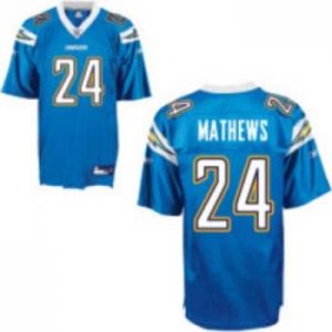 Jerseys Factory Cheap Chargers #24 Ryan Mathews Baby Blue Embroi