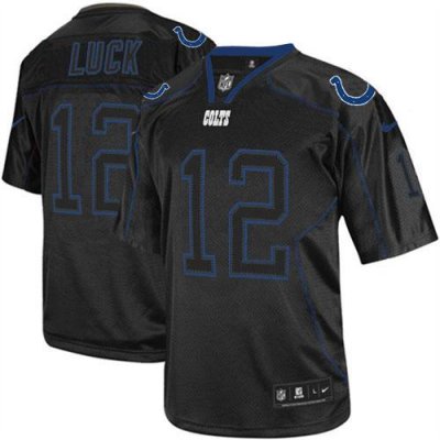 Jerseys Factory Cheap Nike Colts #12 Andrew Luck Lights Out Blac