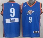 Jerseys Factory Cheap Thunder #9 Serge Ibaka Blue 2014-15 Christ