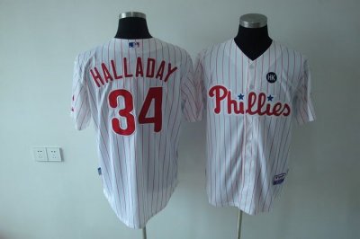 Jerseys Factory Cheap Phillies #34 Roy Halladay Embroidered Whit