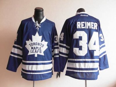 Jerseys Factory Cheap Maple Leafs #34 James Reimer Blue Third Em