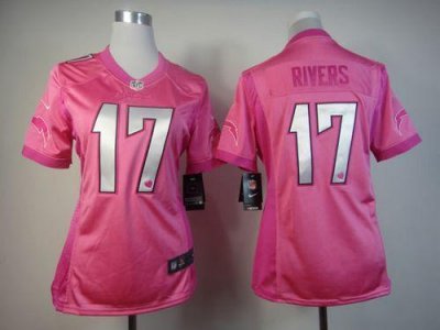 Jerseys Factory Cheap Nike Chargers #17 Philip Rivers Pink Women