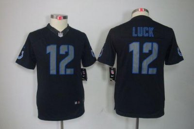 Jerseys Factory Cheap Nike Colts #12 Andrew Luck Black Impact Yo