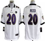 Jerseys Factory Cheap Nike Ravens #20 Ed Reed White With Art Pat