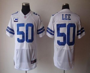Jerseys Factory Cheap Nike Cowboys #50 Sean Lee WhiteWith C Patc