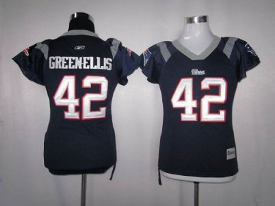 Jerseys Factory Cheap Patriots #42 Green-Ellis Blue Women's Fiel