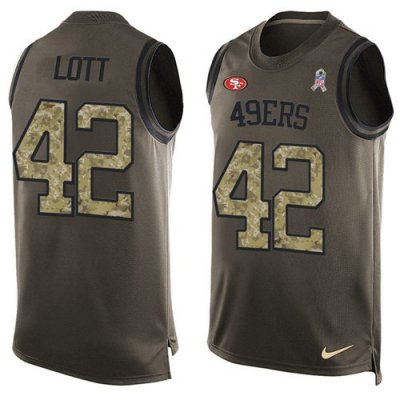 Jerseys Factory Cheap Nike 49ers #42 Ronnie Lott Green Men's Sti