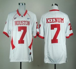 Jerseys Factory Cheap Cougars #7 Case Keenum White C-USA Patch E
