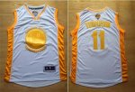 Jerseys Factory Cheap Warriors #11 Klay Thompson White(Gold No.)