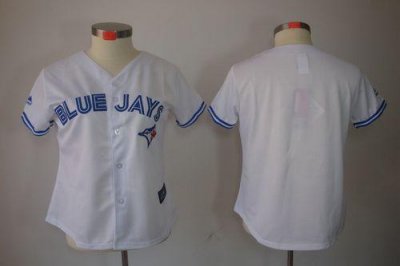 Jerseys Factory Cheap Blue Jays Blank White Women's Fashion Embr