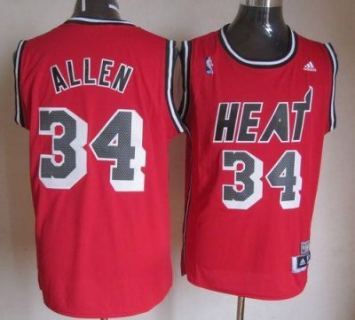 Jerseys Factory Cheap Heat #34 Ray Allen Red Hardwood Classics N