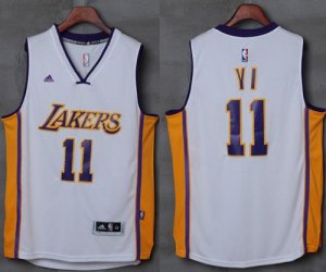 Jerseys Factory Cheap Lakers #11 Yi Jianlian White Stitched NBA