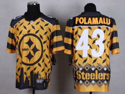 Jerseys Factory Cheap Nike Steelers #43 Troy Polamalu Gold Men's