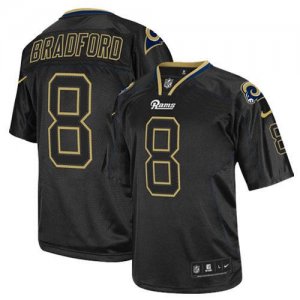Jerseys Factory Cheap Nike Rams #8 Sam Bradford Lights Out Black