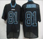 Jerseys Factory Cheap Lions #81 Calvin Johnson Lights Out Black