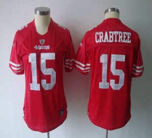 Jerseys Factory Cheap 49ers #15 Michael Crabtree Red Women's Tea