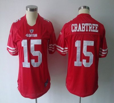 Jerseys Factory Cheap 49ers #15 Michael Crabtree Red Women's Tea