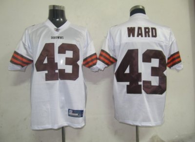 Jerseys Factory Cheap Browns #43 T.J. Ward White Stitched NFL Je