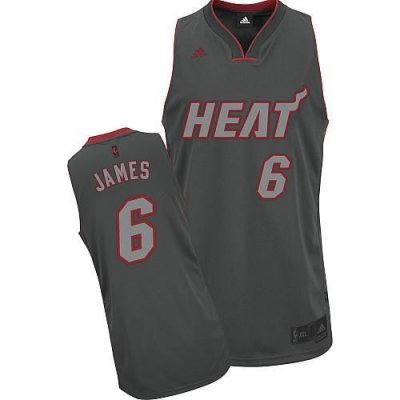 Jerseys Factory Cheap Heat #6 LeBron James Grey Graystone Fashio