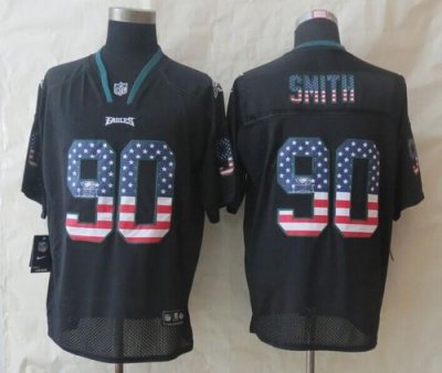 Jerseys Factory Cheap Nike Eagles #90 Marcus Smith Black Men's S