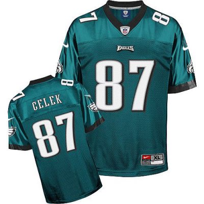 Jerseys Factory Cheap Nike Eagles #87 Brent Celek Green Stitched