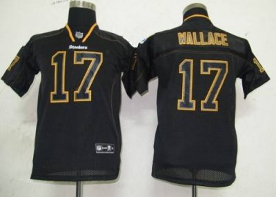Jerseys Factory Cheap Steelers #17 Mike Wallace Lights Out Black