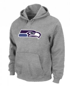 Jerseys Factory Cheap Seattle Seahawks Logo Pullover Hoodie Grey