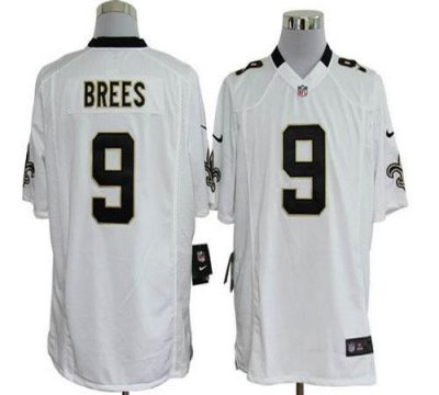 Jerseys Factory Cheap Nike Saints #9 Drew Brees White Men's Embr
