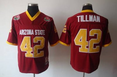 Jerseys Factory Cheap Sun Devils #42 Pat Tillman Red Embroidered