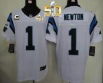 Jerseys Factory Cheap Nike Panthers #1 Cam Newton White With C P