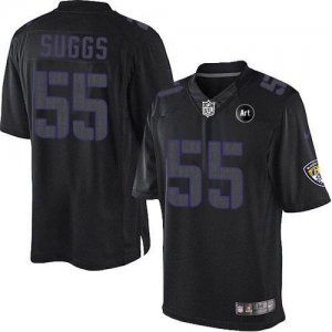 Jerseys Factory Cheap Nike Ravens #55 Terrell Suggs Black With A