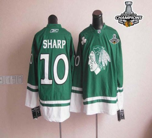 Jerseys Factory Cheap Blackhawks St Patty's Day #10 Patrick Shar