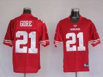 Jerseys Factory Cheap 49ers #21 Frank Gore Red Embroidered Youth