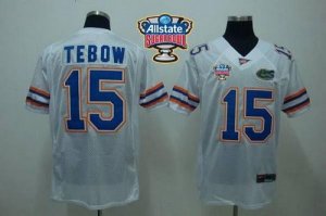 Jerseys Factory Cheap Gators #15 Tim Tebow White Allstate Sugar