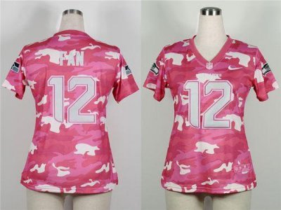 Jerseys Factory Cheap Nike Seahawks #12 Fan Pink Women's Embroid