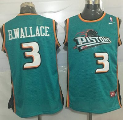 Jerseys Factory Cheap Pistons #3 Ben Wallace Green Nike Throwbac