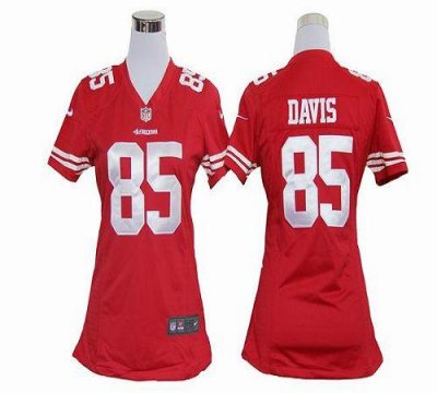 Jerseys Factory Cheap Nike 49ers #85 Vernon Davis Red Team Color