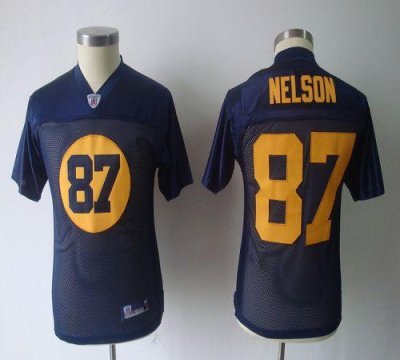 Jerseys Factory Cheap Packers #87 Jordy Nelson Blue Embroidered