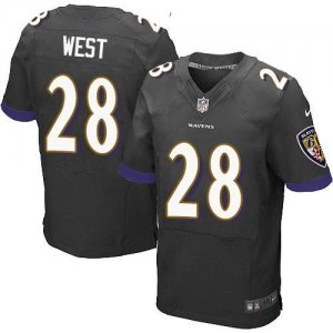 Jerseys Factory Cheap Nike Ravens #28 Terrance West Black Altern