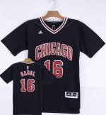 Jerseys Factory Cheap Bulls #16 Pau Gasol Black Short Sleeve Sti