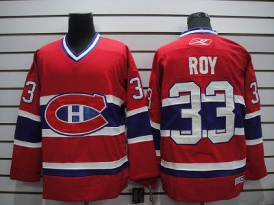 Jerseys Factory Cheap Canadiens #33 Patrick Roy Embroidered Red