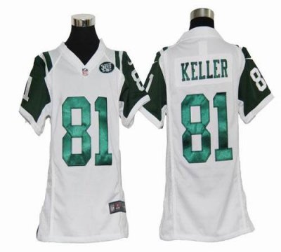 Jerseys Factory Cheap Nike Jets #81 Dustin Keller White Youth Em