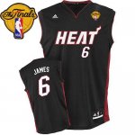 Jerseys Factory Cheap Heat Finals Patch #6 LeBron James Black Em