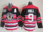Jerseys Factory Cheap Blackhawks #9 Bobby Hull Red/Black 75TH CC