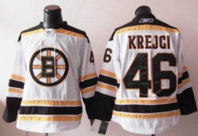 Jerseys Factory Cheap Bruins #46 David Krejci White Embroidered