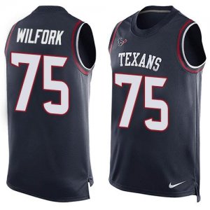 Jerseys Factory Cheap Nike Texans #75 Vince Wilfork Navy Blue Te