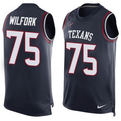 Jerseys Factory Cheap Nike Texans #75 Vince Wilfork Navy Blue Te