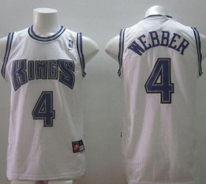 Jerseys Factory Cheap Kings #4 Chris Webber White Home Throwback