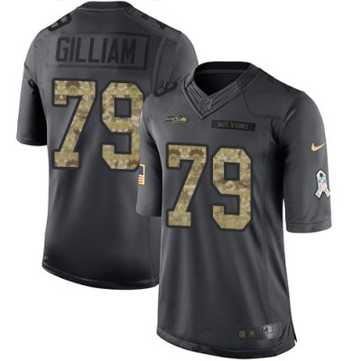 Jerseys Factory Cheap Nike Seahawks #79 Garry Gilliam Black Men'