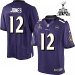 Jerseys Factory Cheap Nike Ravens #12 Jacoby Jones Purple Team C